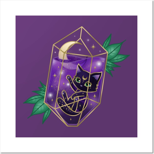 Full of Magic Crystal Cat Wall Art by moonstruck crystals